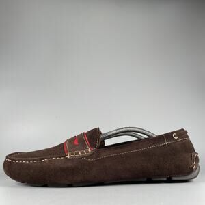 GH Bass & Co Monte Men's 12 M Brown Suede Slip On Driving Loafer Moccasins Flats